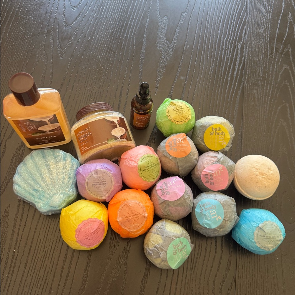 Bath Bombs, Bath Scrub, Oil,  And Bath Bubbles